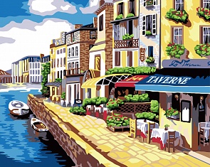 Раскраски по номерам - Солнечная набережная, 40 х 50 см. (Белоснежка, 572-CG)